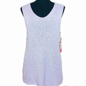 Vince Camuto Etherial Dawn Sleeveless Shaker Knit Sweater Women's Sz Medium NWT